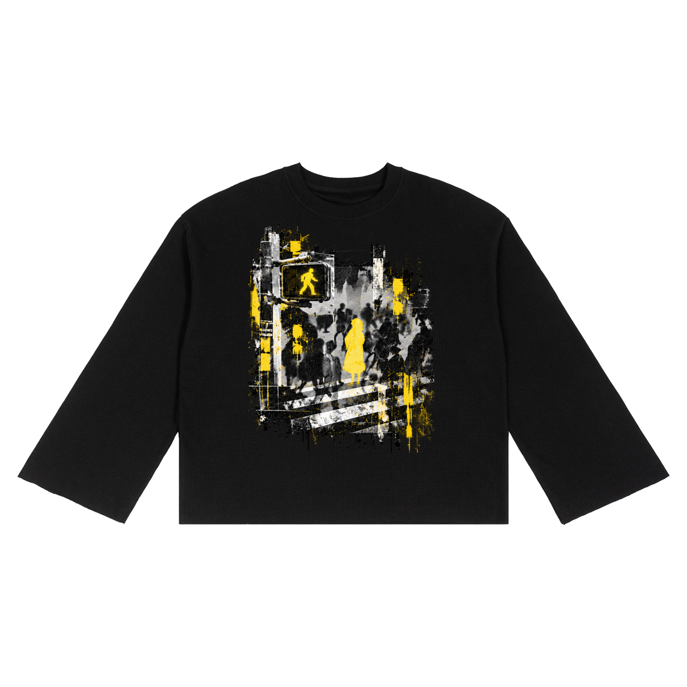Unisex Waffle Raw Edge T-Shirt